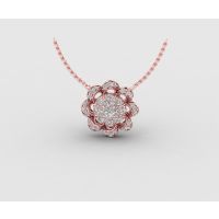 Flower Cluster Diamond Pendant Necklace